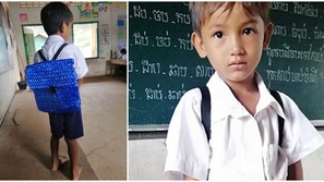 صور: أب فقير يخطف قلوب الإنترنت بصنع حقيبة مدرسية لطفله