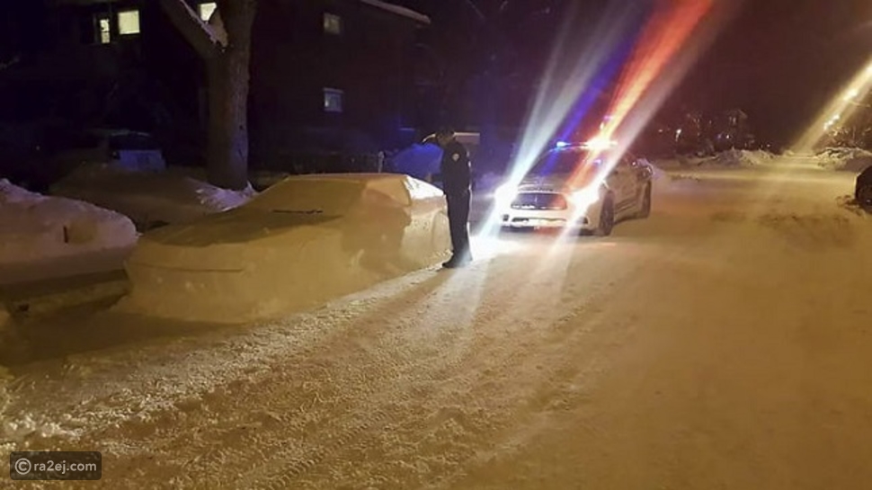 واقعة طريفة: كندي يخدع الشرطة بسيارة وهمية من الثلوج. 927d538b739790c4228fe08600044fa20475ec76-240118201332.jpg?preset=v3